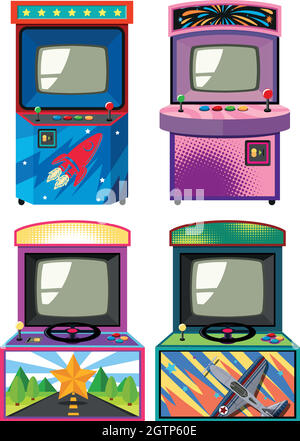 Quattro modelli di gamebox arcade Illustrazione Vettoriale