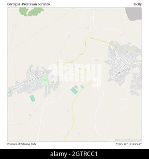 Cortiglia-presto San Lorenzo, Provincia di Palermo, Italia, Sicilia, N 38 5' 19'', e 13 9' 49''', mappa, Mappa senza tempo pubblicata nel 2021. Viaggiatori, esploratori e avventurieri come Florence Nightingale, David Livingstone, Ernest Shackleton, Lewis and Clark e Sherlock Holmes si sono affidati alle mappe per pianificare i viaggi verso gli angoli più remoti del mondo, Timeless Maps sta mappando la maggior parte delle località del mondo, mostrando il successo di grandi sogni Foto Stock