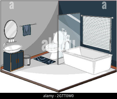 Bagno interno con mobili Illustrazione Vettoriale
