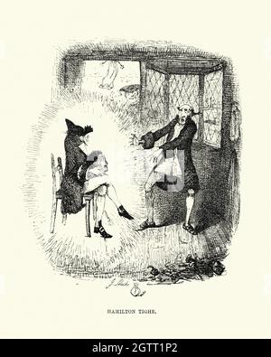 Illustrazione d'epoca Hamilton Tighe una scena dalle leggende Ingoldsby, fantasma di un uomo decapitato Foto Stock