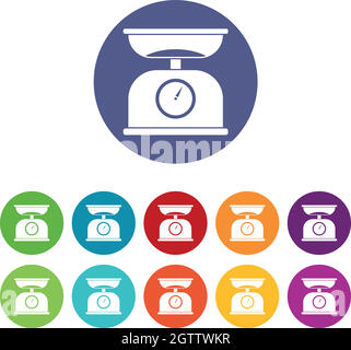 Bilancia da cucina Imposta icone Illustrazione Vettoriale