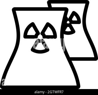 Icona della stazione nucleare Illustrazione Vettoriale