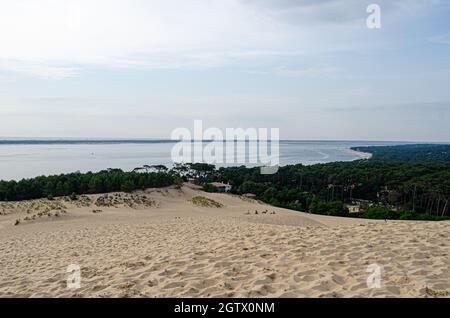 La Duna di Pilat, chiamata anche Grande Dune du Pilat, la duna di sabbia più alta d'Europa. Foto Stock