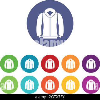 Icone del set di felpa Illustrazione Vettoriale