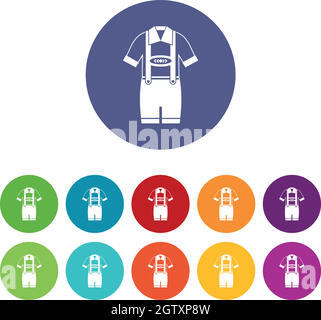 T-shirt e pantaloni con brosphenders Set icone Illustrazione Vettoriale