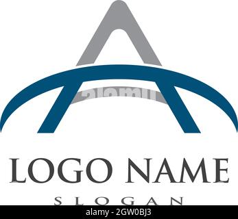 Un modello vettoriale per il logo di ilustrazione a forma di lettera e ponte Illustrazione Vettoriale