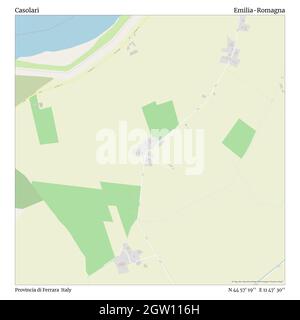 Casolari, Provincia di Ferrara, Italia, Emilia-Romagna, N 44 57' 19''', e 11 47' 30''', mappa, Mappa senza tempo pubblicata nel 2021. Viaggiatori, esploratori e avventurieri come Florence Nightingale, David Livingstone, Ernest Shackleton, Lewis and Clark e Sherlock Holmes si sono affidati alle mappe per pianificare i viaggi verso gli angoli più remoti del mondo, Timeless Maps sta mappando la maggior parte delle località del mondo, mostrando il successo di grandi sogni Foto Stock