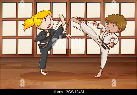 Karate Illustrazione Vettoriale