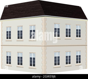 Design architettonico per casa a due piani Illustrazione Vettoriale