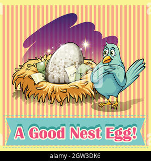 Vecchio detto buon nido uovo Illustrazione Vettoriale