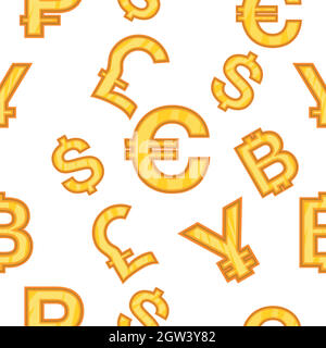 Modello di valuta, stile cartoon Illustrazione Vettoriale