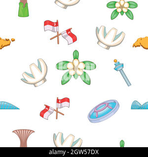 Modello Singapore, stile cartoon Illustrazione Vettoriale