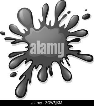 Spruzzi di colore nero su sfondo bianco Illustrazione Vettoriale