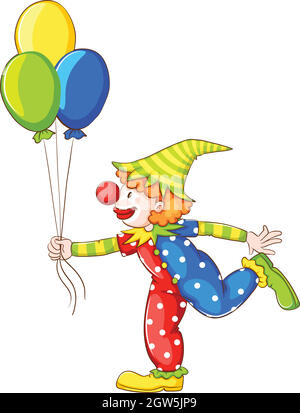 Un disegno colorato di un clown Illustrazione Vettoriale