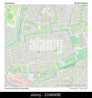 Overwhere, Gemeente Purmerend, Paesi Bassi, Olanda del Nord, N 52 30' 55'', e 4 57' 46''', mappa, Mappa senza tempo pubblicata nel 2021. Viaggiatori, esploratori e avventurieri come Florence Nightingale, David Livingstone, Ernest Shackleton, Lewis and Clark e Sherlock Holmes si sono affidati alle mappe per pianificare i viaggi verso gli angoli più remoti del mondo, Timeless Maps sta mappando la maggior parte delle località del mondo, mostrando il successo di grandi sogni Foto Stock