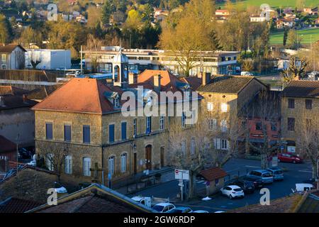 Village of Chatillon d Azergues during a sunny day, Beaujolais, Burgundy, France Stock Photo