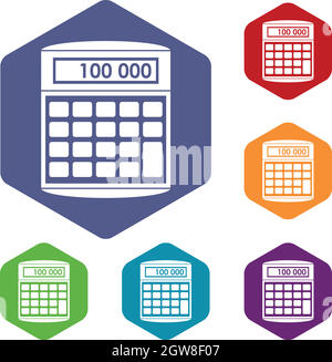 Un calcolatore elettronico set di icone Illustrazione Vettoriale