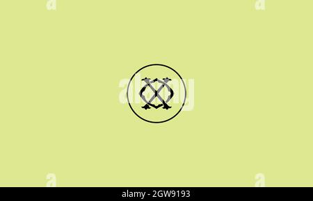 design del logo letters ox con effetto spazio negativo per uso illustrativo Illustrazione Vettoriale