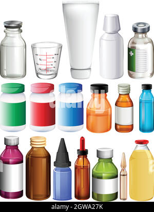 Set di contenitori medici Illustrazione Vettoriale