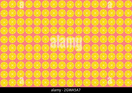 Limone fette rosa sfondo senza cuciture pattern. Spazio vuoto delle fette di limone per il banner. Foto Stock