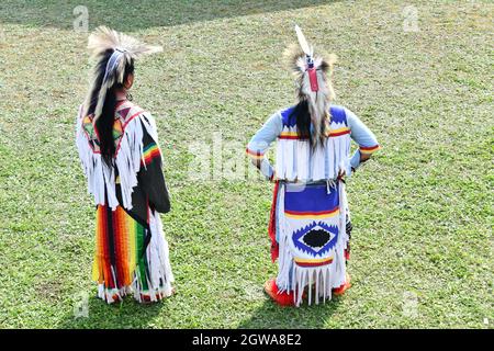 Ft. William , First Nations 2 Day Pow WOW, per la celebrazione e la guarigione. Foto Stock