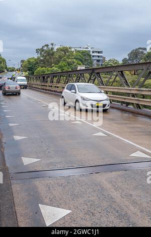 Il 1878-85 Gasworks Bridge sul fiume Parramatta è uno dei 32 ponti a traliccio nel nuovo Galles del Sud, in Australia, costruito con lavori detenuti Foto Stock