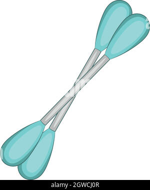 Tampone di cotone icona, stile cartoon Illustrazione Vettoriale