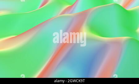 Rendering 3D trendy olografico a colori a gradiente liquido art Foto Stock