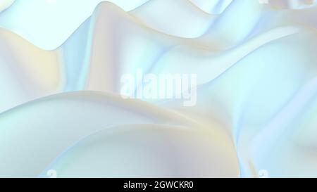 Superficie spaziale color pastello alla moda. Rendering 3d con sfondo olografico liquido Foto Stock