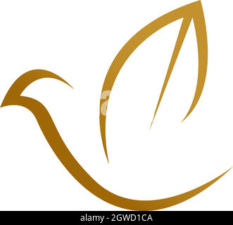 Illustrazione del modello di logo dell'icona della colomba di uccello Illustrazione Vettoriale