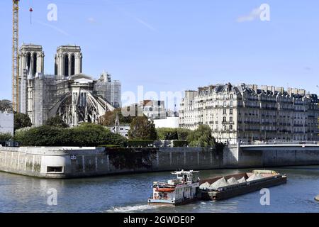 Sito di lavoro di Notre Dame nell'ottobre 2021 - Parigi - Francia Foto Stock