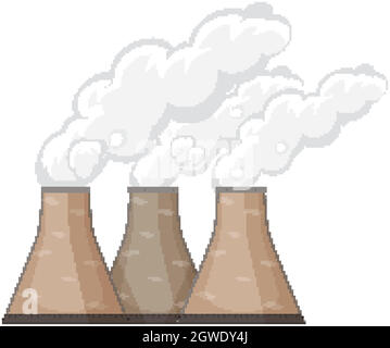 Ciminiere con fumo Illustrazione Vettoriale
