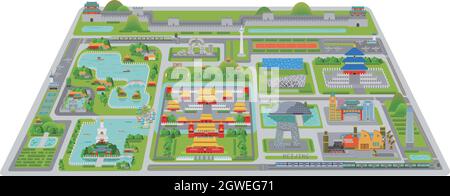 Pechino, città cinese Illustrazione Vettoriale