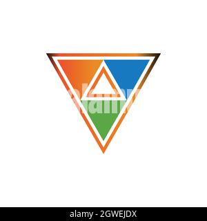 triangolo elegante logo icona flat vettoriale concept design grafico Illustrazione Vettoriale