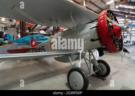 A Curtiss F6C-4 Hawk pre-seconda guerra mondiale Navy & Marine Corps combattente nel Pima Air & Space Museum, Tucson, Arizona. Foto Stock