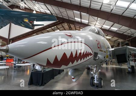 Un combattente Tomcat della Marina degli Stati Uniti Grumman F-14A nel Pima Air & Space Museum, Tucson, Arizona. Foto Stock