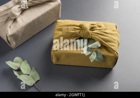 Articoli da regalo ecologici in tessuto di lino Foto Stock