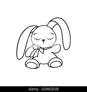 Bunny cute stampa. Lepre moda bambino vettore. Bella illustrazione di coniglio per t-shirt asilo nido, abbigliamento bambini, invito, semplice scandinavo bambino desig Illustrazione Vettoriale