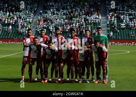 Elche, Spagna. 03 ottobre 2021. La Liga si è disputata tra Elche e Celta de Vigo allo stadio Martinez Valero. (Foto di Jose Luis Pérez/Pacific Press) Credit: Pacific Press Media Production Corp./Alamy Live News Foto Stock