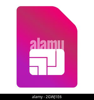 Icona della scheda SIM isolata su sfondo bianco. Slot mobile per scheda SIM . Design intelligente . Illustrazione Vettoriale