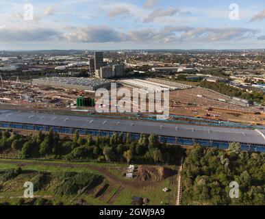 Hitachi North Pole Train Maintenance Center, Old Oak, Londra, Inghilterra Foto Stock