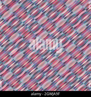Ripetizione colorata senza giunture composta da piccoli elementi colorati allineati su linee diagonali. Stile mosaico. Immagine vettoriale. Illustrazione Vettoriale