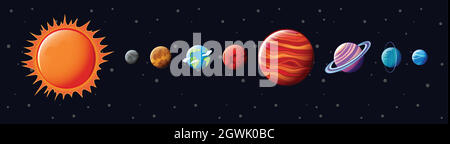 Il sistema solare Illustrazione Vettoriale