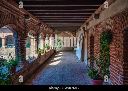 All'interno del monastero di Tentudia in Calera de Leon, fondata nel XIII secolo. Provincia di Badajoz, Estremadura, Spagna Foto Stock