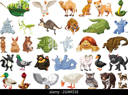 Set di animali selvatici Illustrazione Vettoriale