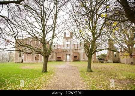 Houghton House è un edificio in rovina di grado uno, casa di palazzo nel Bedfordshire inghilterra Foto Stock