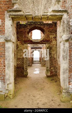 Interno del muro all'interno Houghton House, Una residenza di grado uno elencato nel Bedfordshire inghilterra Foto Stock