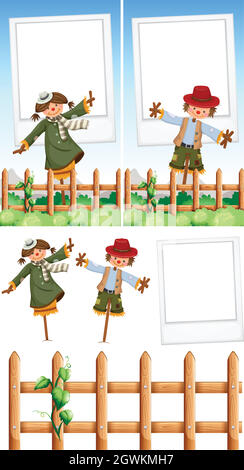 Modello di cornice fotografica con sequenze di immagini Illustrazione Vettoriale