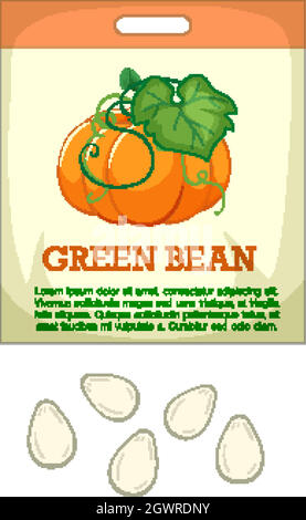 Semi di zucca con imballaggio Illustrazione Vettoriale