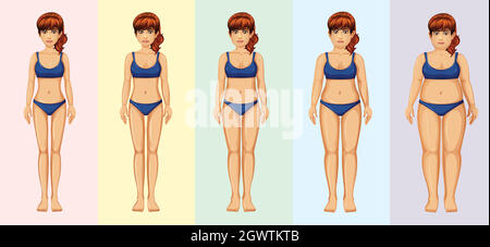 Una trasformazione del corpo Donna Illustrazione Vettoriale